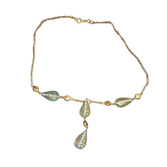Green and Gold Beads Necklace